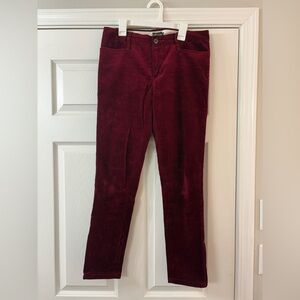 Rugby Ralph Lauren WOMENS SIZE 4 Corduroy Chino Pants Zip Ankle Burgundy Red